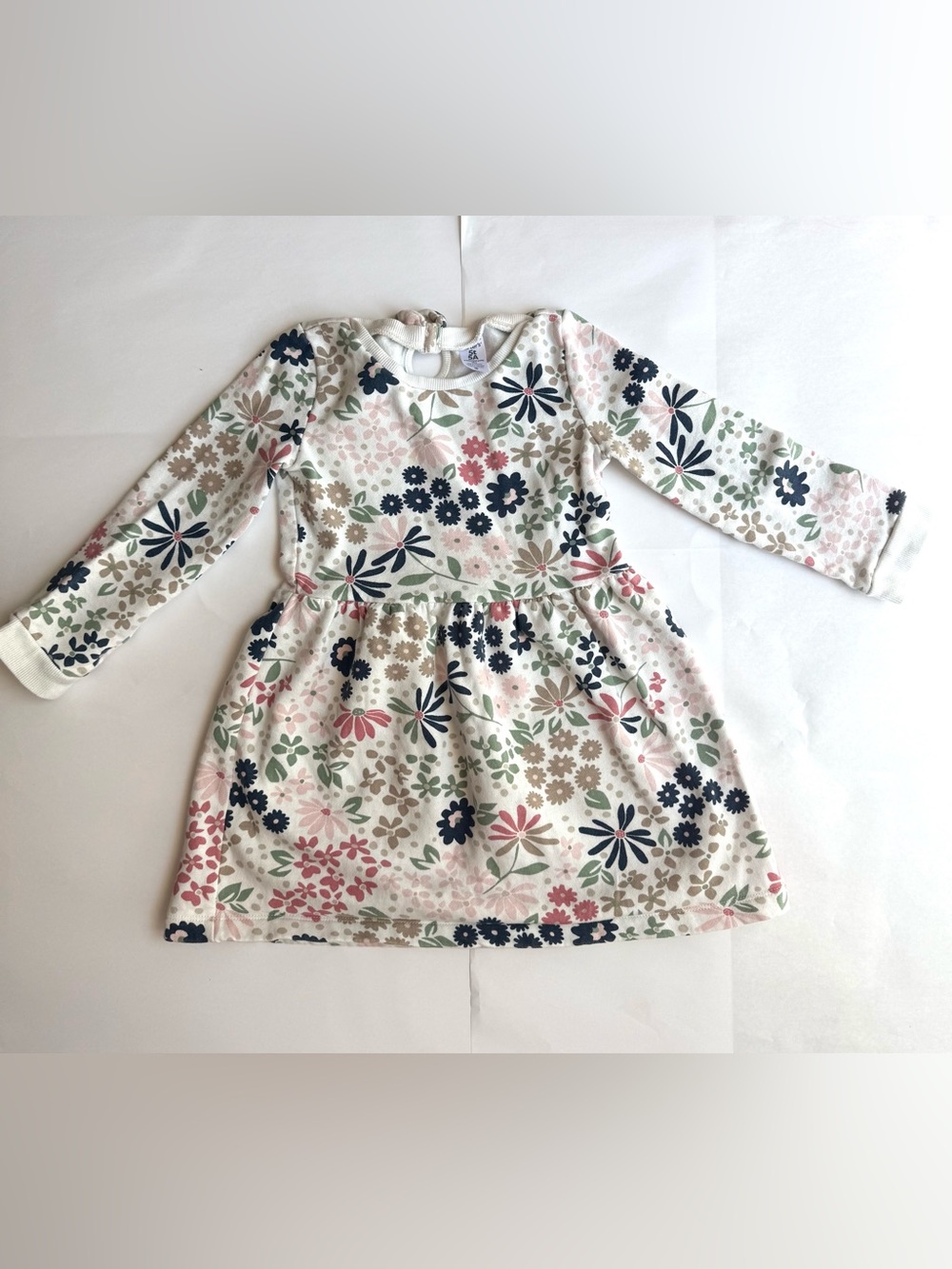 Carter’s Girls' Floral Long-Sleeve Dress with Multi-Color Print